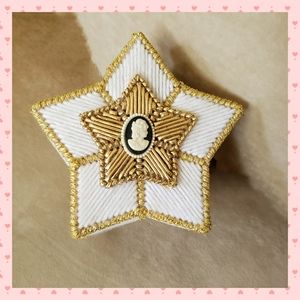 Handmade Trinket Box Star Gold NWT